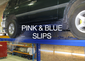 Pink and blue Slips